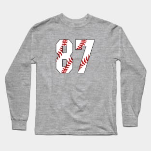 Baseball Number 87 #87 Baseball Shirt Jersey Favorite Player Biggest Fan Long Sleeve T-Shirt